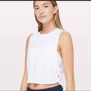 Lululemon Crop White Twist n’ Turn Tank